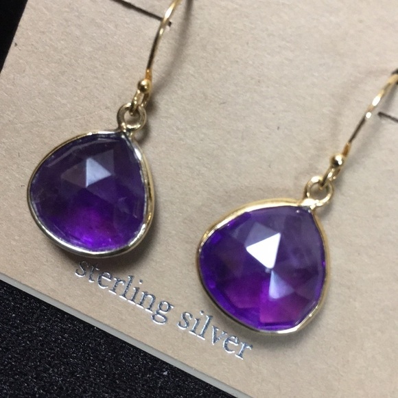 Tweeds goldwashed Sterling silver Amethyst earring - Picture 6 of 6
